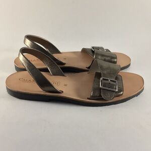 CalaXini leather buckle sandals handcrafted in Spain slides size EU 38 US 7.5